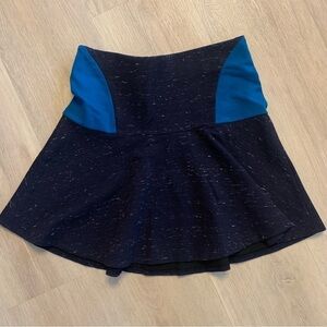 Wilfred Aritzia skater flare two-tone blue mini skirt